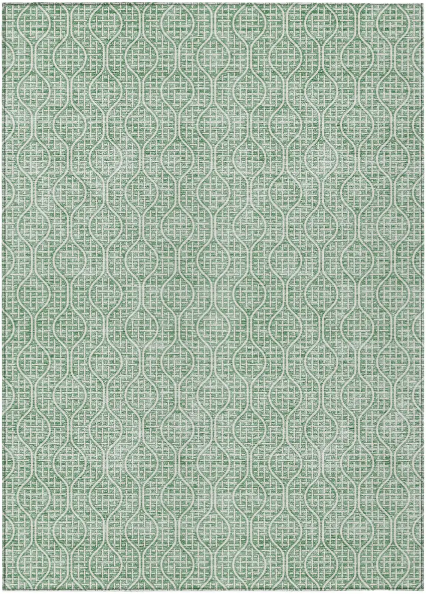 Sage And Gray Geometric Washable Indoor Outdoor Area Rug Photo 2