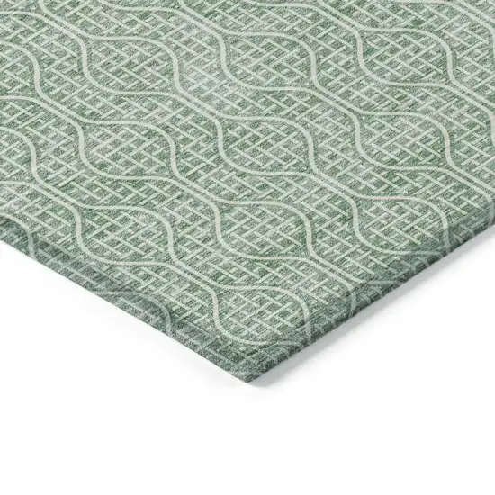 Sage And Gray Geometric Washable Indoor Outdoor Area Rug Photo 4