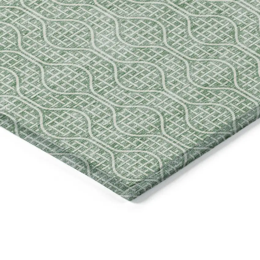 Sage And Gray Geometric Washable Indoor Outdoor Area Rug Photo 4