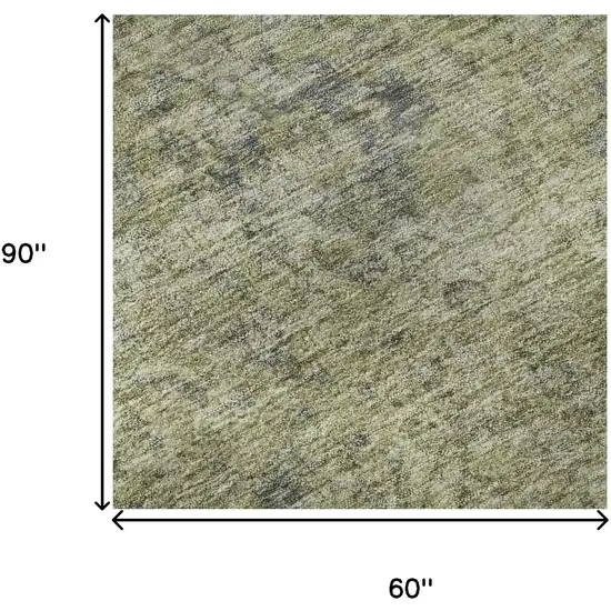 Sage And Gray Oriental Washable Area Rug With UV Protection Photo 9