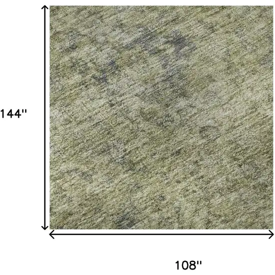 Sage And Gray Oriental Washable Area Rug With UV Protection Photo 9