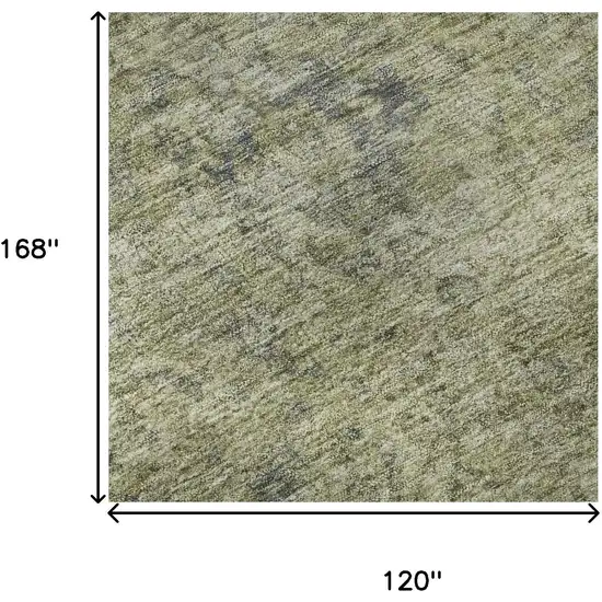 Sage And Gray Oriental Washable Area Rug With UV Protection Photo 8