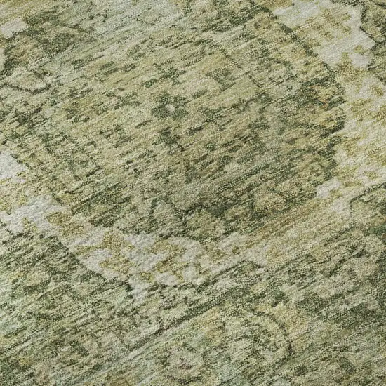 Sage And Gray Oriental Washable Area Rug With UV Protection Photo 9