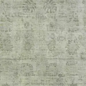 Photo of Sage And Gray Oriental Washable Area Rug With UV Protection