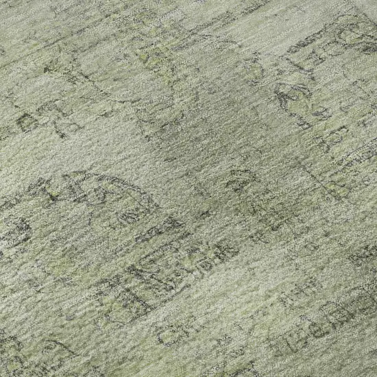 Sage And Gray Oriental Washable Area Rug With UV Protection Photo 9