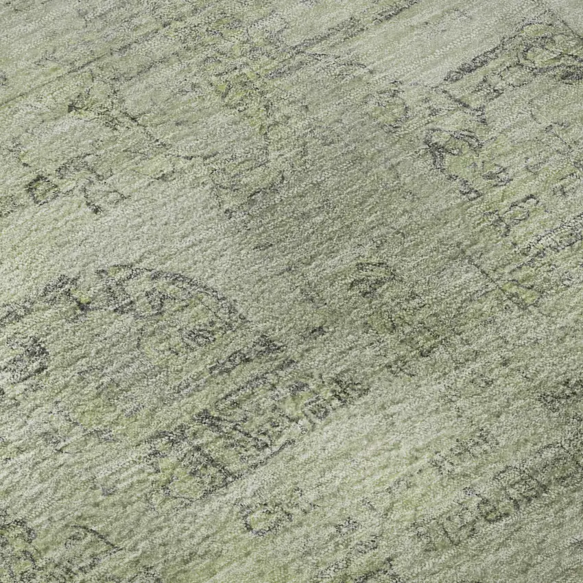 Sage And Gray Oriental Washable Area Rug With UV Protection Photo 9
