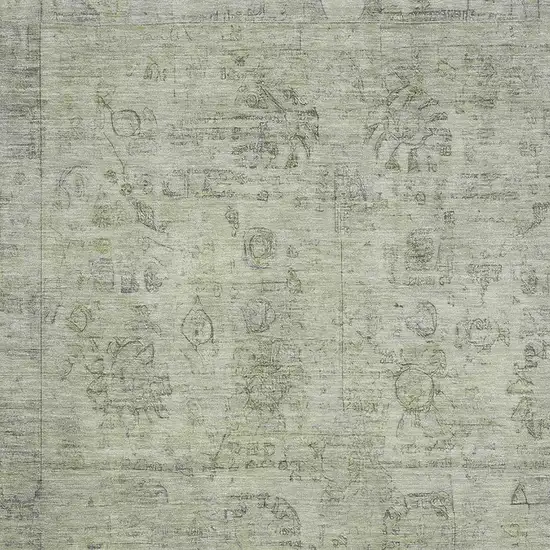Sage And Gray Oriental Washable Area Rug With UV Protection Photo 2