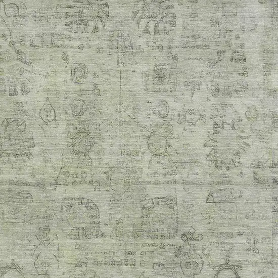 Sage And Gray Oriental Washable Area Rug With UV Protection Photo 2