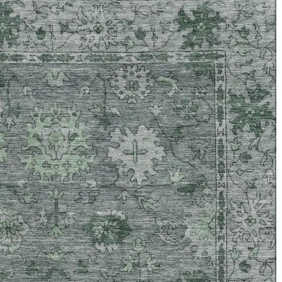 Sage And Gray Oriental Washable Area Rug With UV Protection Photo 4