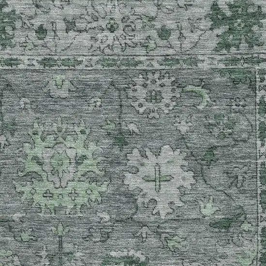 Sage And Gray Oriental Washable Area Rug With UV Protection Photo 3