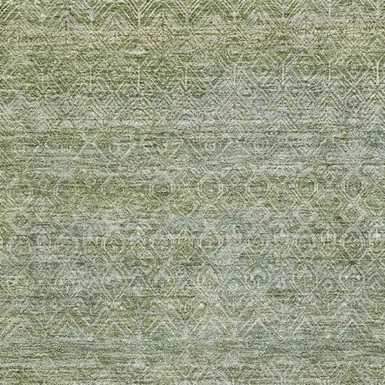 Sage And Gray Striped Washable Area Rug With UV Protection Photo 3