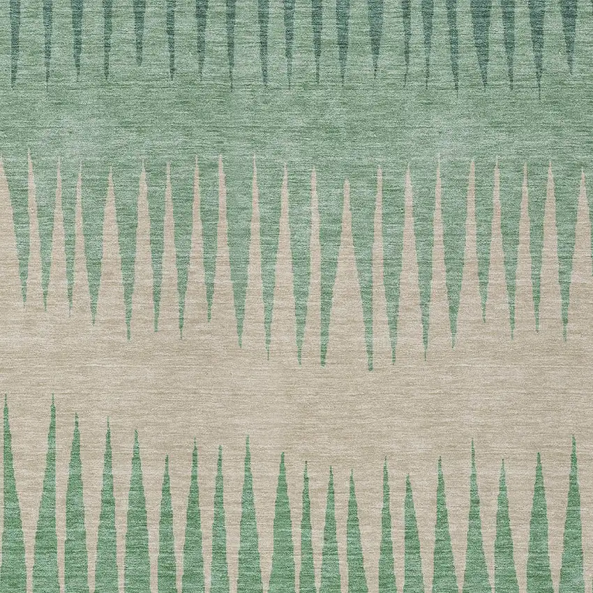 Sage And Gray Striped Washable Indoor Outdoor Area Rug Photo 6