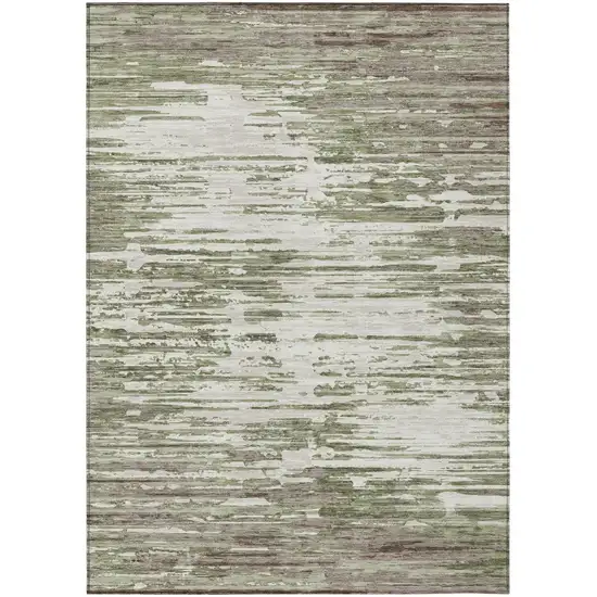 Sage And Green Abstract Washable Indoor Outdoor Area Rug Photo 2