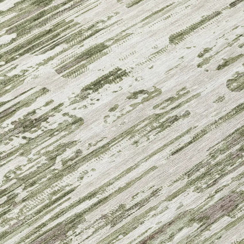 Sage And Green Abstract Washable Indoor Outdoor Area Rug Photo 4