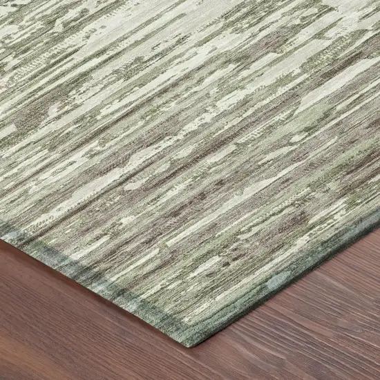 Sage And Green Abstract Washable Indoor Outdoor Area Rug Photo 3