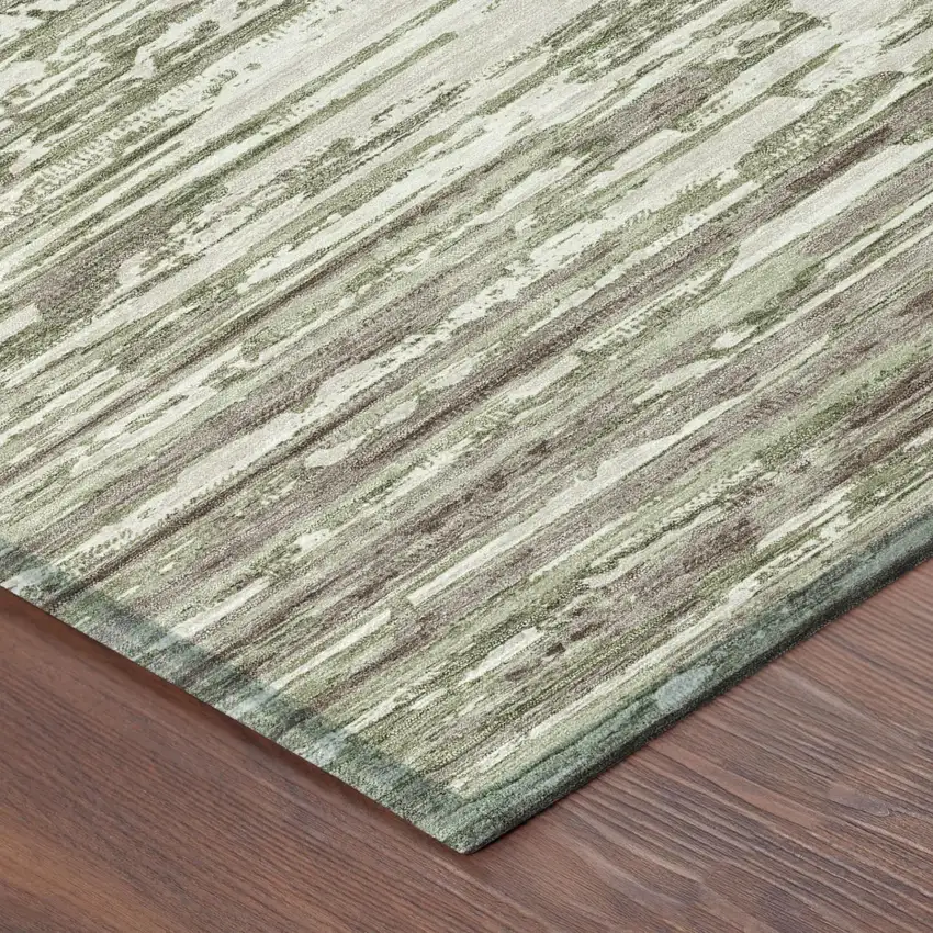 Sage And Green Abstract Washable Indoor Outdoor Area Rug Photo 3