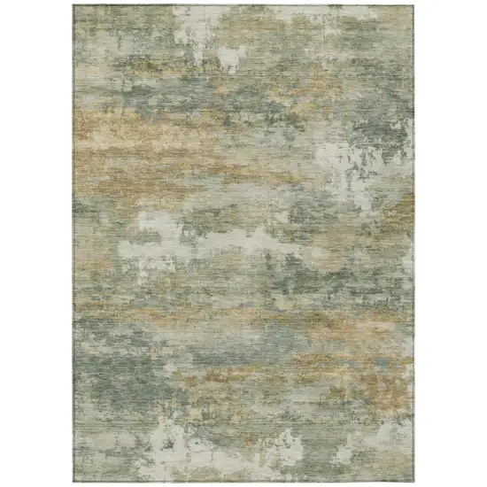 Sage And Green Abstract Washable Indoor Outdoor Area Rug Photo 2