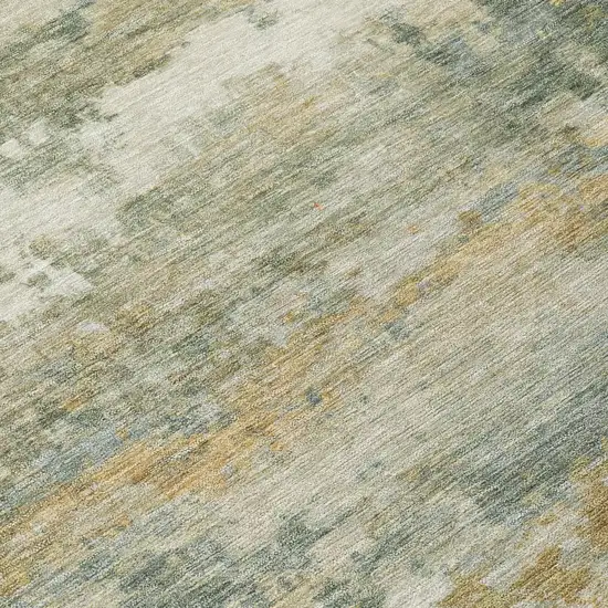 Sage And Green Abstract Washable Indoor Outdoor Area Rug Photo 4