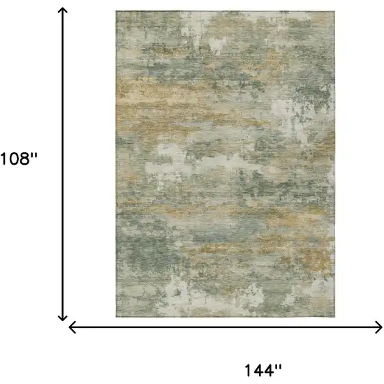 Sage And Green Abstract Washable Indoor Outdoor Area Rug Photo 5