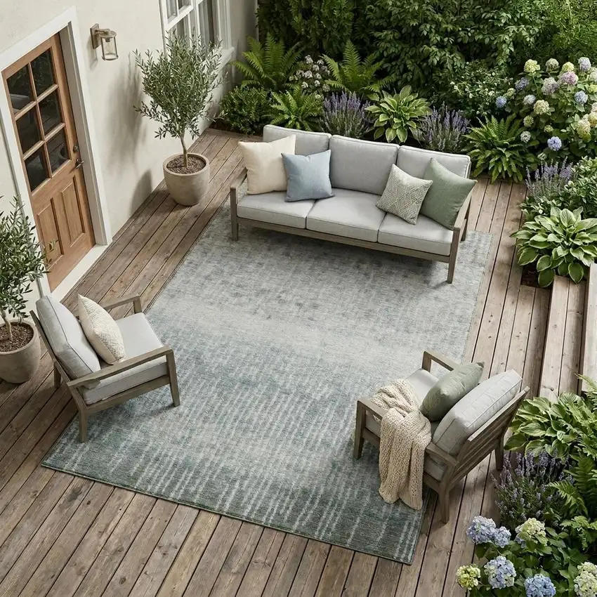 Sage And Green Abstract Washable Indoor Outdoor Area Rug Photo 1