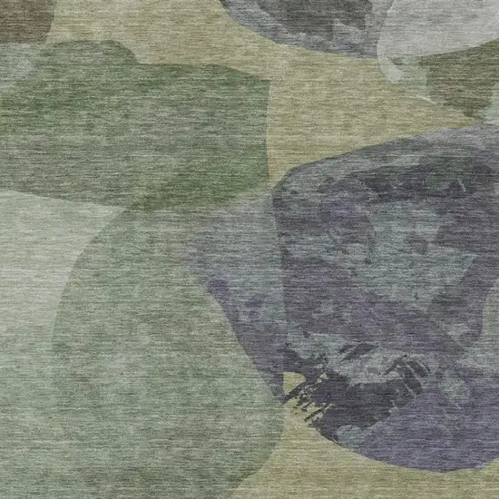 Sage And Green Abstract Washable Indoor Outdoor Area Rug Photo 2