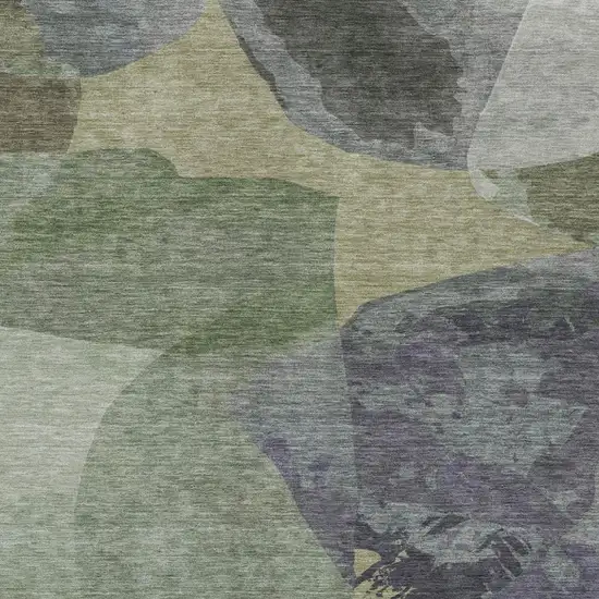 Sage And Green Abstract Washable Indoor Outdoor Area Rug Photo 3