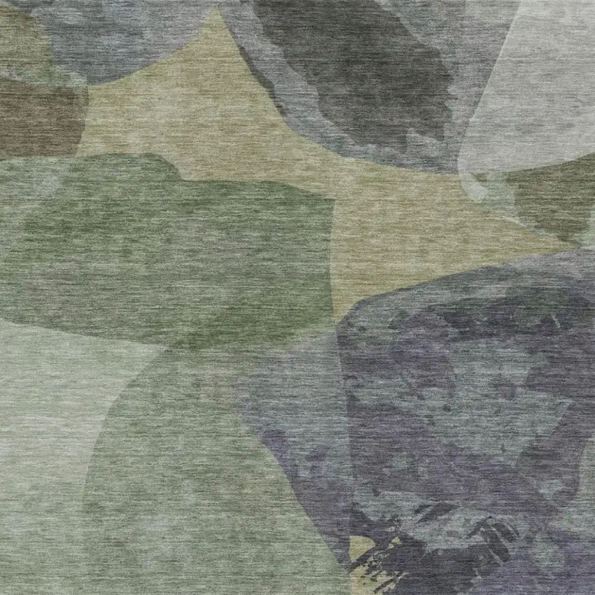 Sage And Green Abstract Washable Indoor Outdoor Area Rug Photo 3