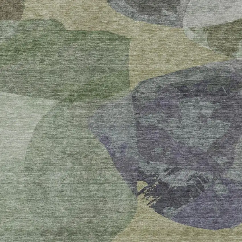 Sage And Green Abstract Washable Indoor Outdoor Area Rug Photo 2