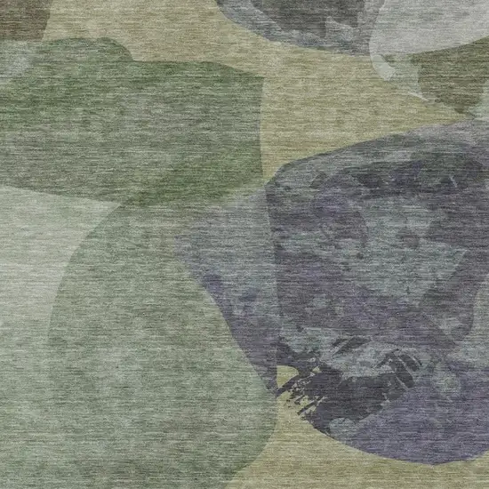 Sage And Green Abstract Washable Indoor Outdoor Area Rug Photo 2