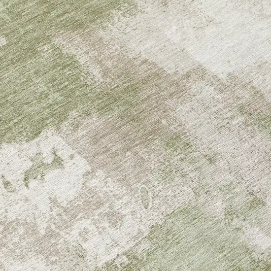 Sage And Green Abstract Washable Indoor Outdoor Area Rug Photo 5