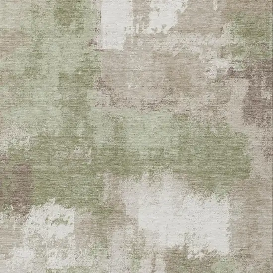 Sage And Green Abstract Washable Indoor Outdoor Area Rug Photo 2