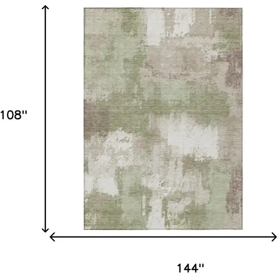 Sage And Green Abstract Washable Indoor Outdoor Area Rug Photo 6
