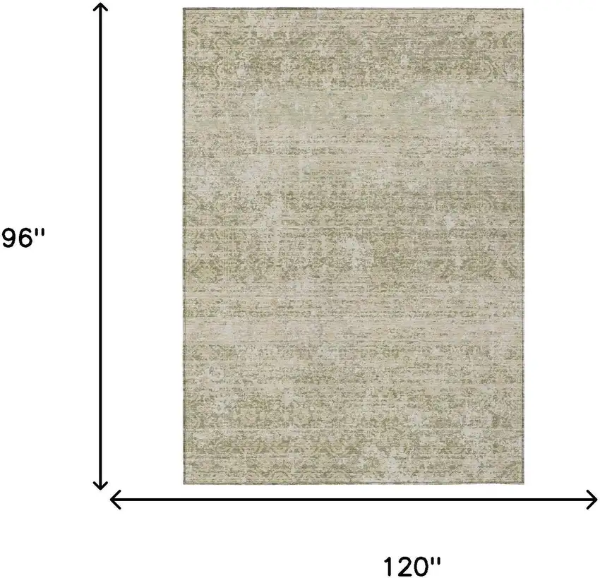 Sage And Green Abstract Washable Indoor Outdoor Area Rug Photo 6