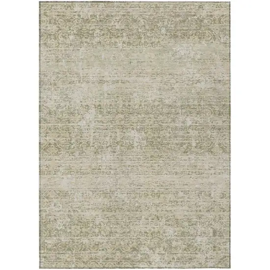 Sage And Green Abstract Washable Indoor Outdoor Area Rug Photo 1