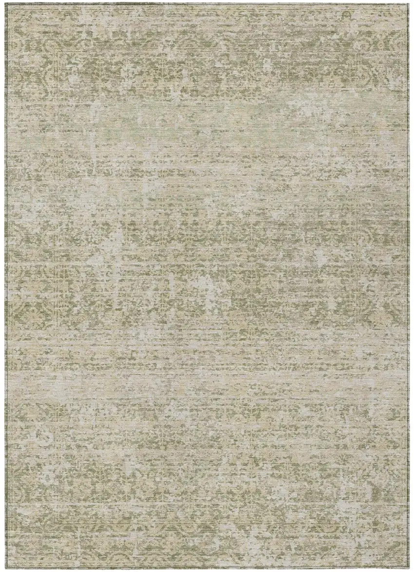 Sage And Green Abstract Washable Indoor Outdoor Area Rug Photo 1