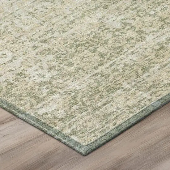 Sage And Green Abstract Washable Indoor Outdoor Area Rug Photo 4