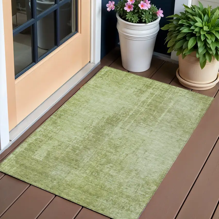 Sage And Green Abstract Washable Indoor Outdoor Area Rug Photo 1