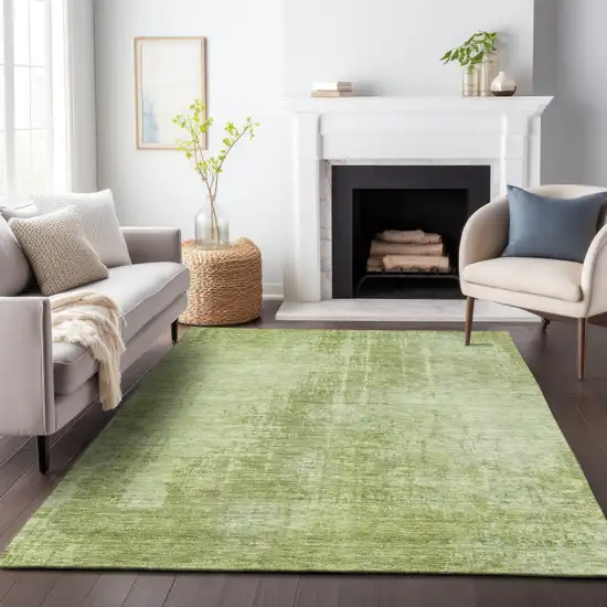 Sage And Green Abstract Washable Indoor Outdoor Area Rug Photo 8