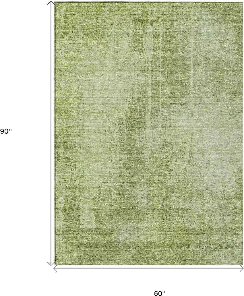 Sage And Green Abstract Washable Indoor Outdoor Area Rug Photo 3