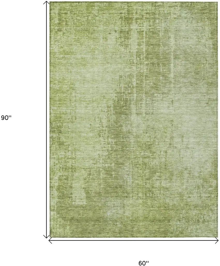 Sage And Green Abstract Washable Indoor Outdoor Area Rug Photo 3