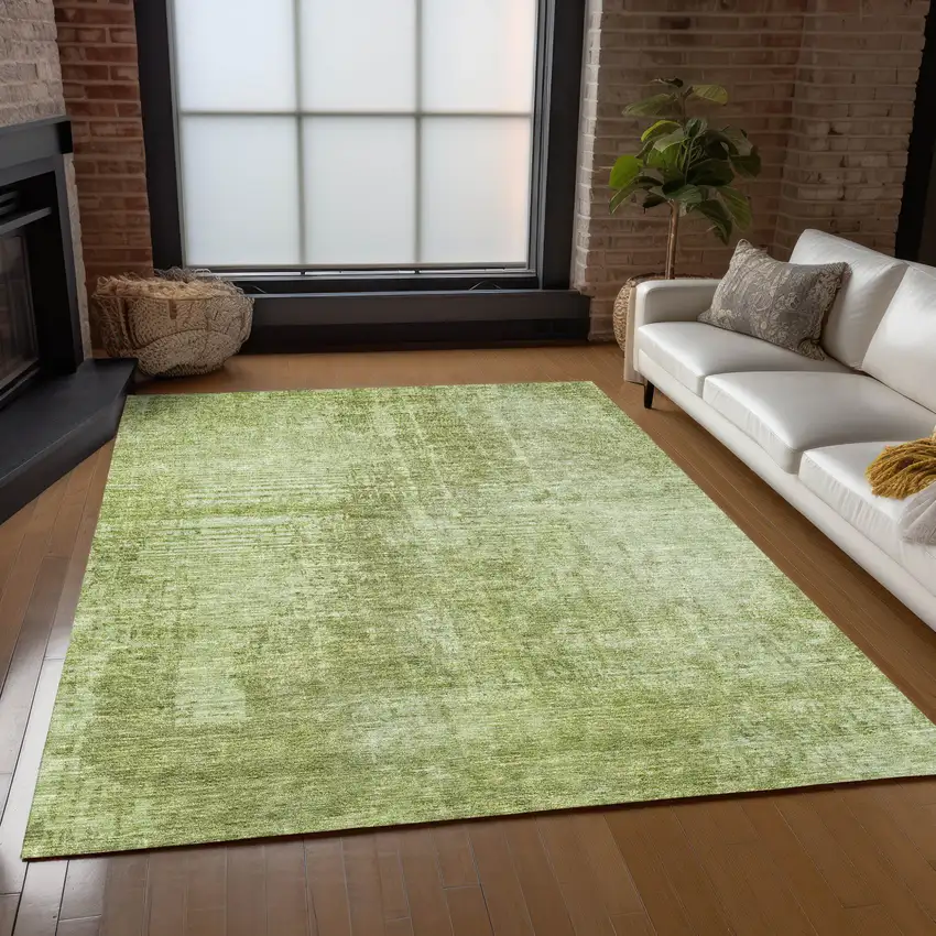Sage And Green Abstract Washable Indoor Outdoor Area Rug Photo 9