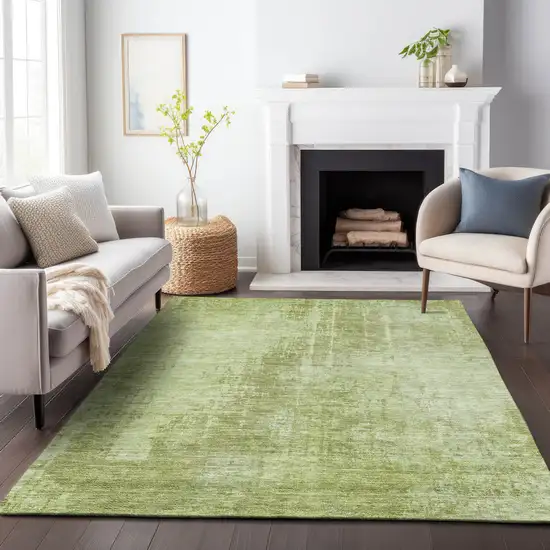 Sage And Green Abstract Washable Indoor Outdoor Area Rug Photo 9