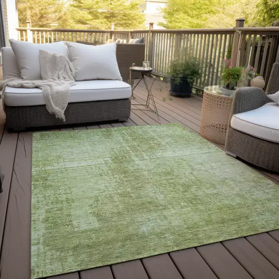 Sage And Green Abstract Washable Indoor Outdoor Area Rug Photo 8