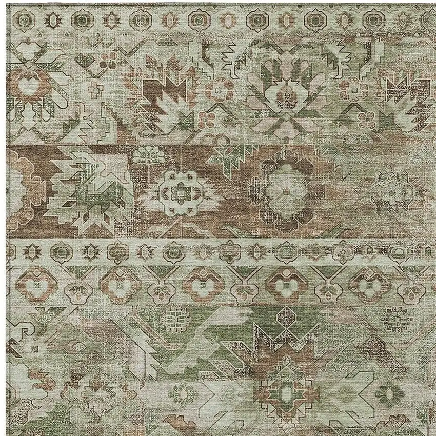 Sage And Green Cactus Washable Indoor Outdoor Area Rug Photo 2