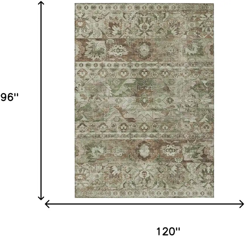 Sage And Green Cactus Washable Indoor Outdoor Area Rug Photo 6