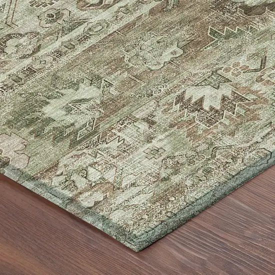 Sage And Green Cactus Washable Indoor Outdoor Area Rug Photo 4