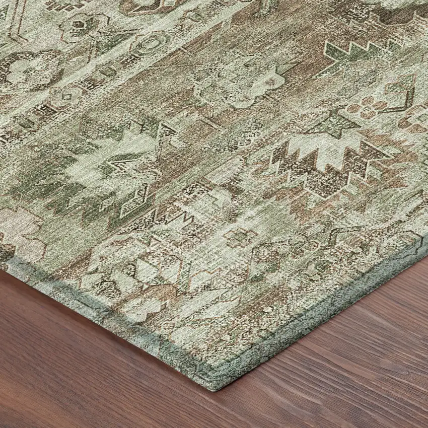 Sage And Green Cactus Washable Indoor Outdoor Area Rug Photo 4