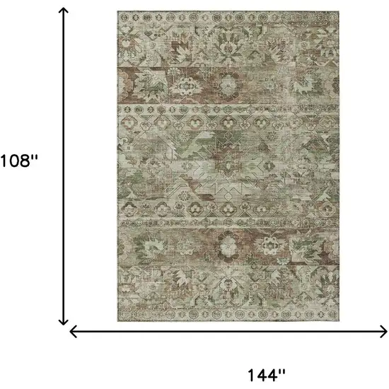 Sage And Green Cactus Washable Indoor Outdoor Area Rug Photo 6