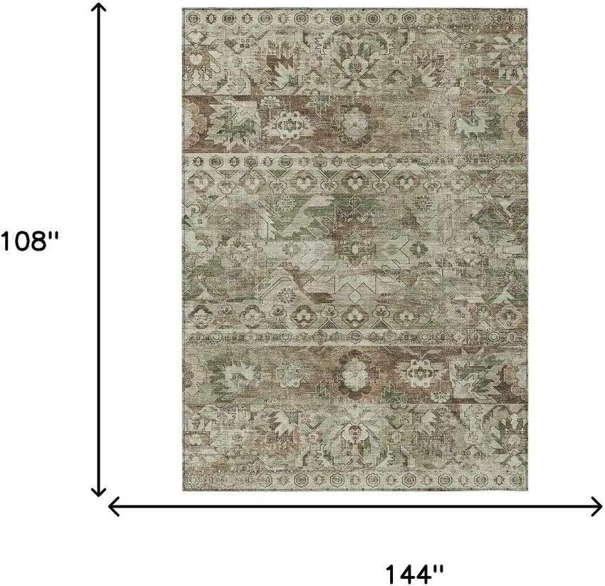 Sage And Green Cactus Washable Indoor Outdoor Area Rug Photo 6