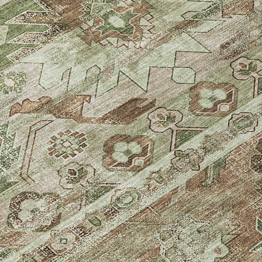 Sage And Green Cactus Washable Indoor Outdoor Area Rug Photo 5